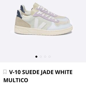 Veja V-10 Suede Jade White Multicolor